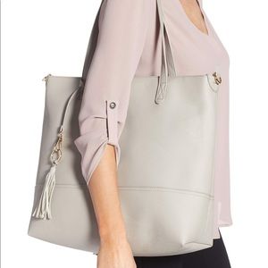 Bella tunno grey faux leather diaper bag